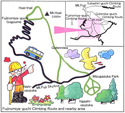 Fujinomiya-guchi Climbing Route and nearby area